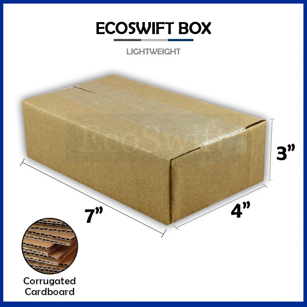 1-Box 7x4x3 EcoSwift Cardboard Packing Moving Shipping Box Corrugated Carton