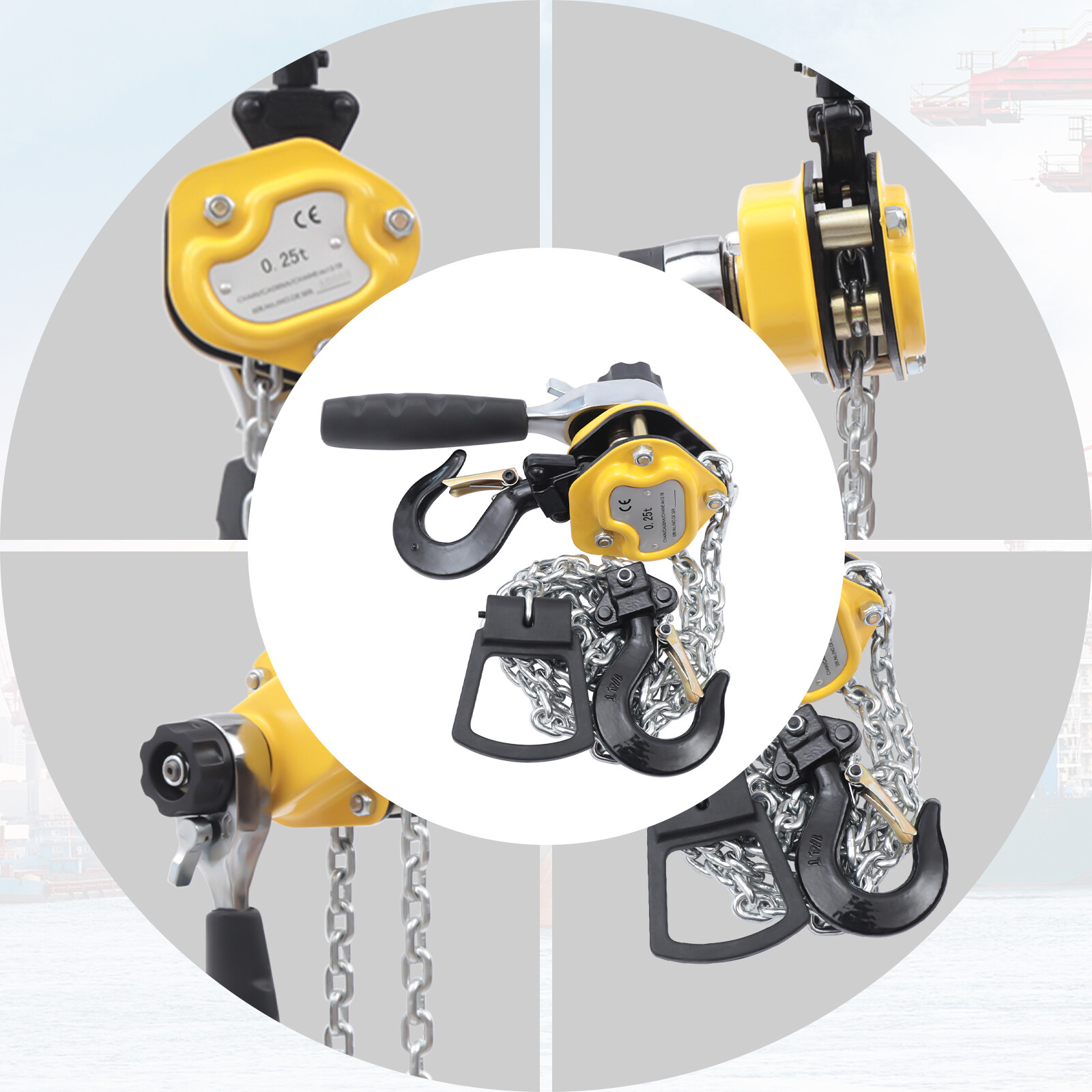 Small Lever Block Chain Hoist Ratchet Type Come Along Puller 5 FT Lift 0.25 Ton