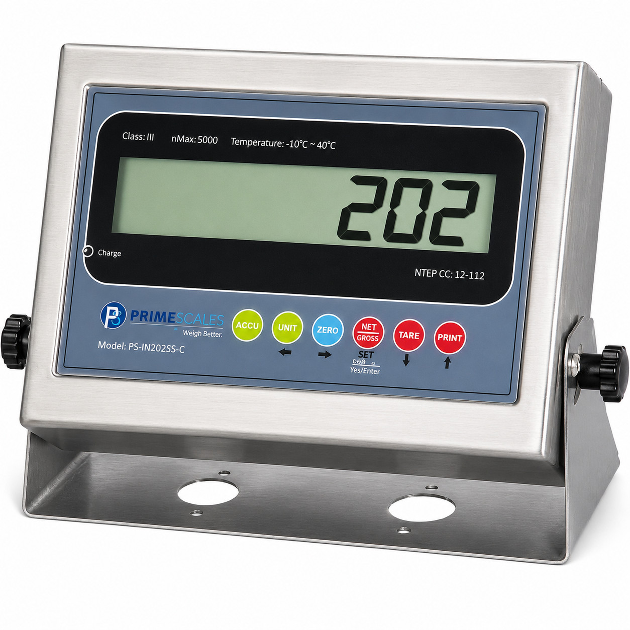 Prime Scales PS-IN202SS-C Stainless Steel Indicator | NTEP Legal For Trade