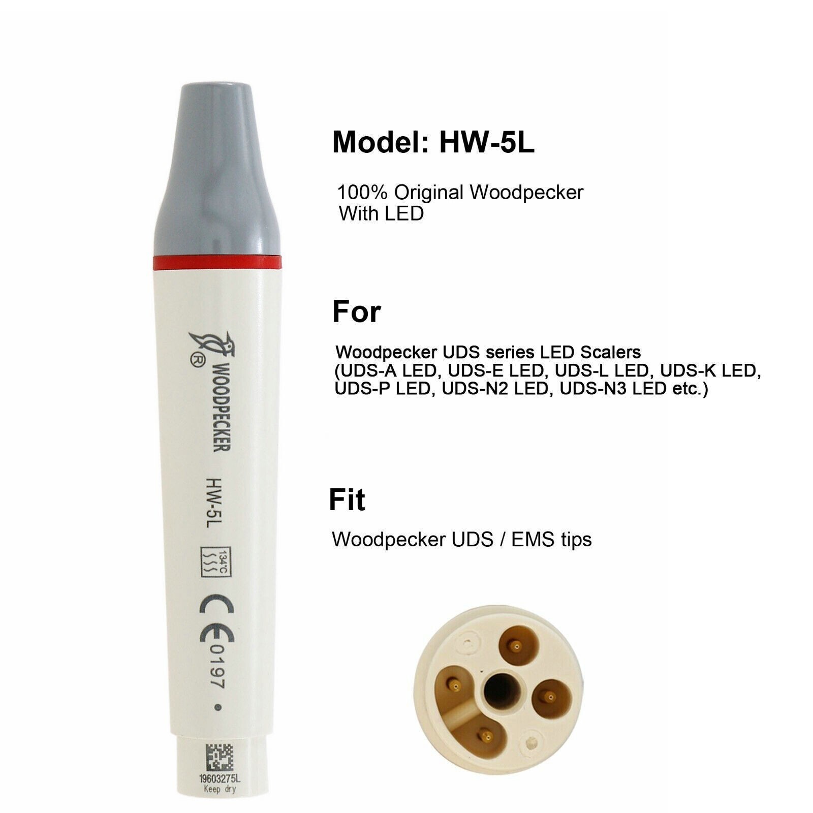 Woodpecker HW-5L Piezo Scaler Handpiece Fits All EMS Scalers Except 600 With LED