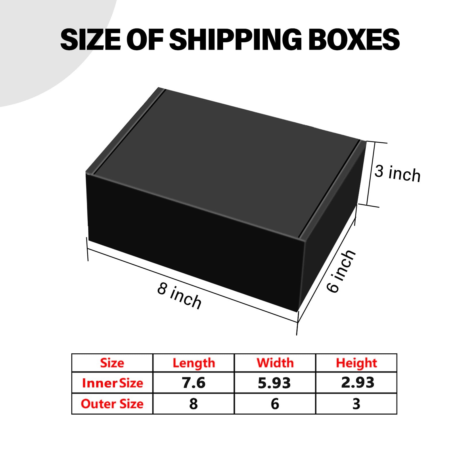 30 Pack 8x6x3 inches Black Shipping Boxes, Corrugated Mailer Boxes, Packaging…