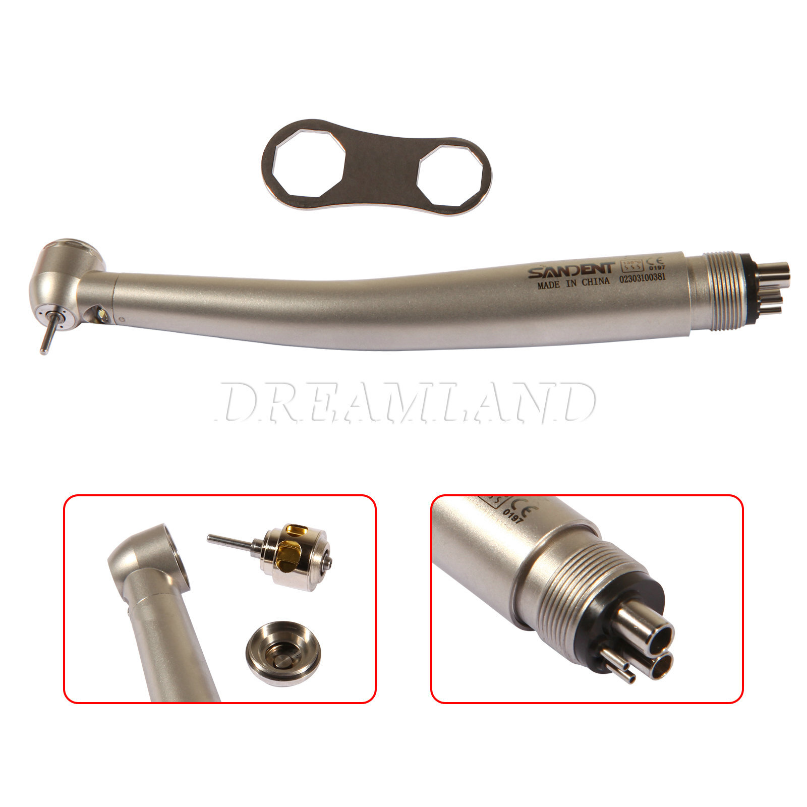 NSK Style Fiber Optic Dental E-generator LED 3-Spray High Speed handpiece 4 Hole