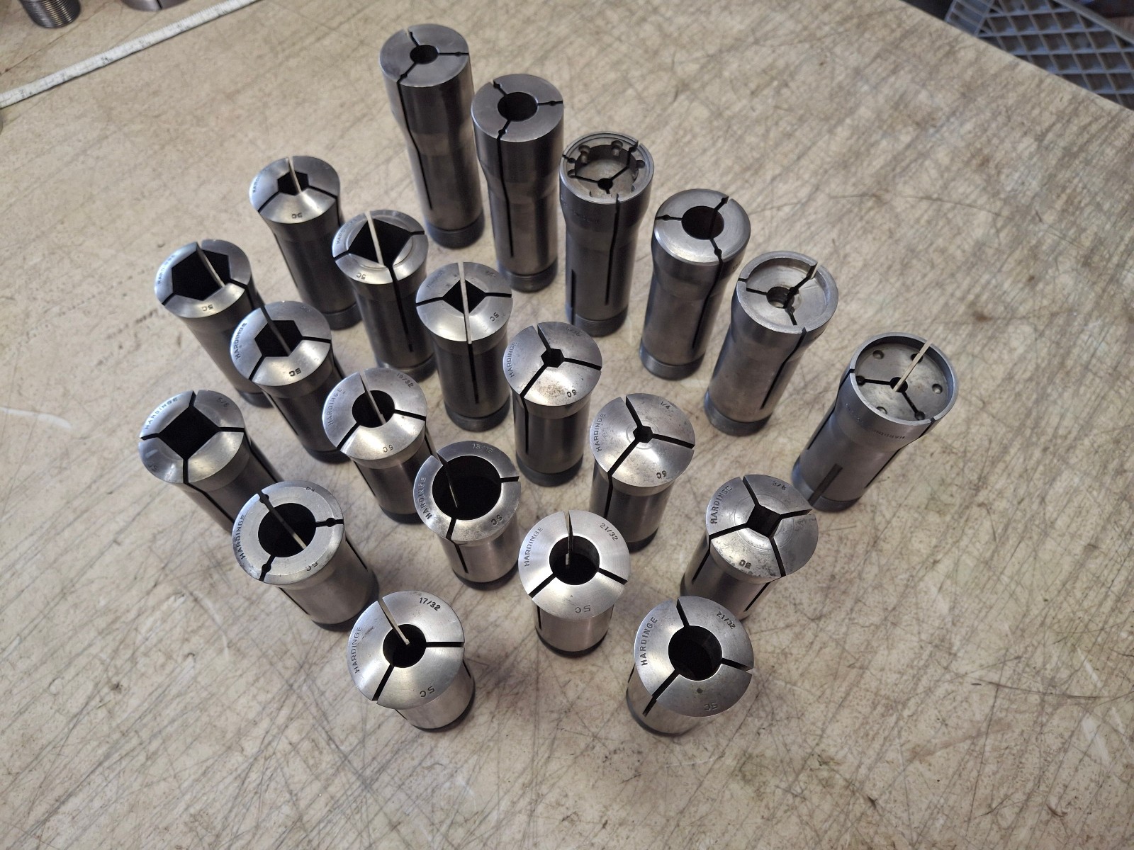 Hardinge 21 Piece 5C 5C-EN1 5C-EN2 Lathe Collet Set Lot