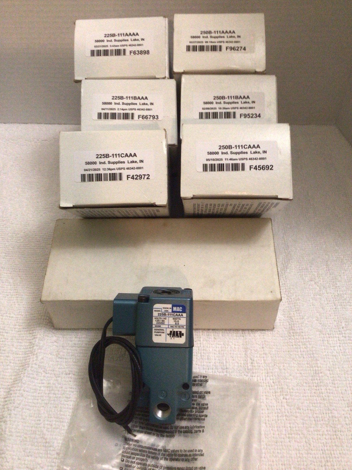 MAC Valves Inc. 225B-111CAAA Solenoid Valve 225B-111CA NEW!! Ships Same Day!!