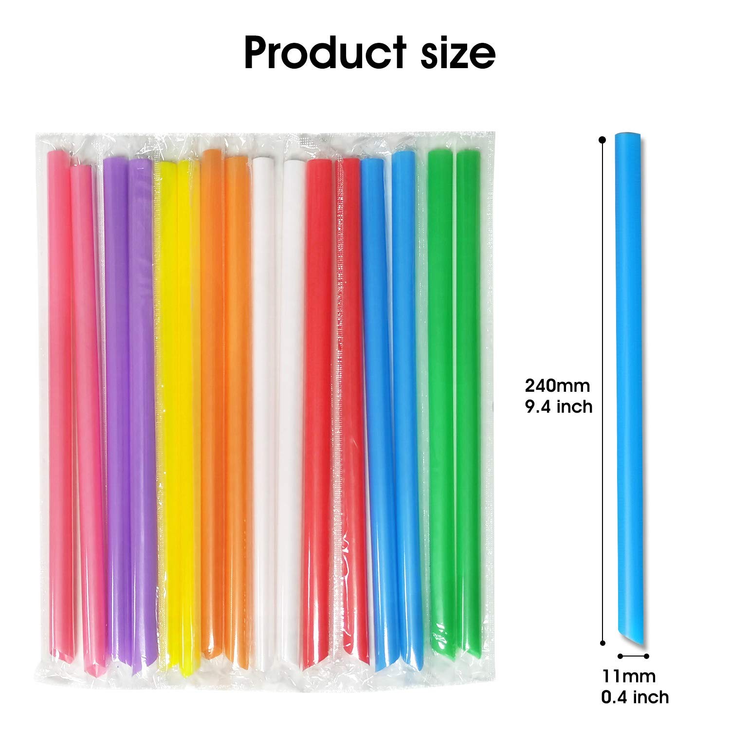 RENYIH 300 Pcs Multi 0.43″ Wide X 9.45″ Long, 300PCS(Individually Wrapped)