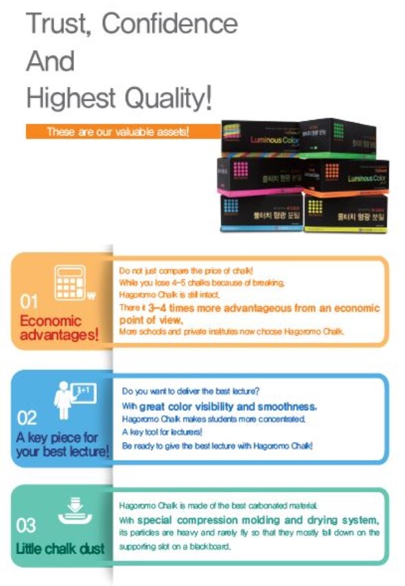 HAGOROMO Fulltouch 5Colors Luminous Chalk 1 Box [5 Pcs / 5 color mix]
