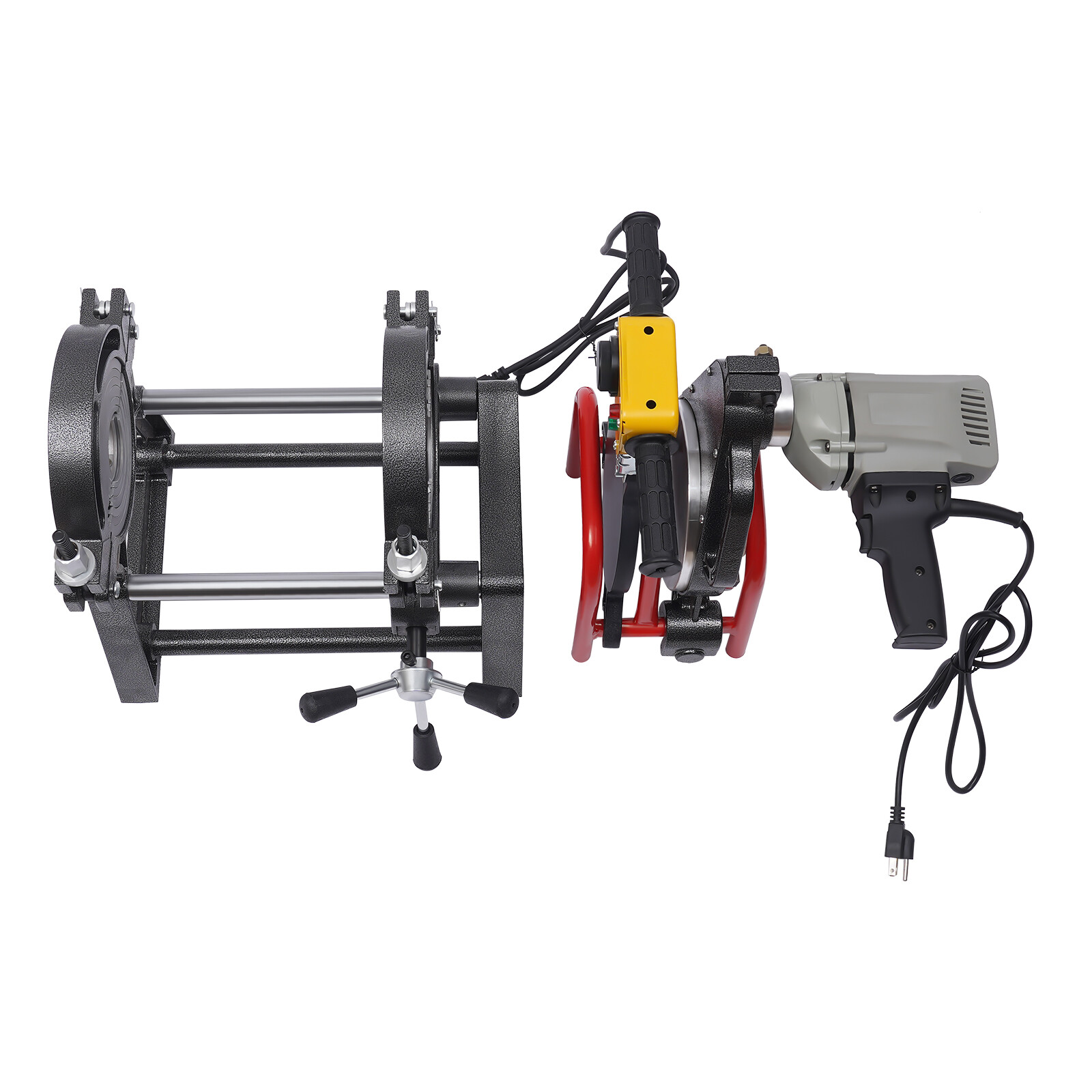 Pipe Fusion Welder 2 Clamps 63-200MM Manual PP PE HDPE Pipe Welding Machine 110V