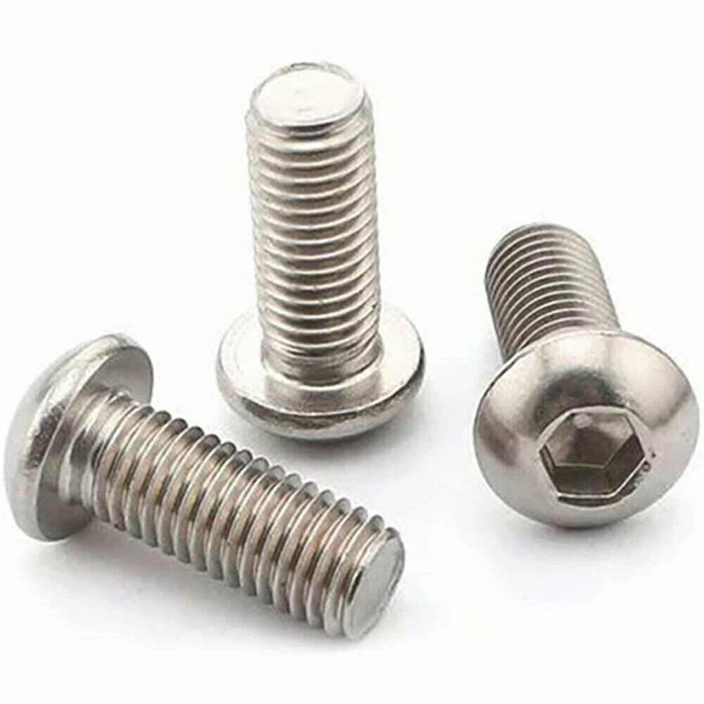 M10 x 1.5 304 Stainless Steel Button Head Socket Cap Screws Allen Bolts ISO 7380