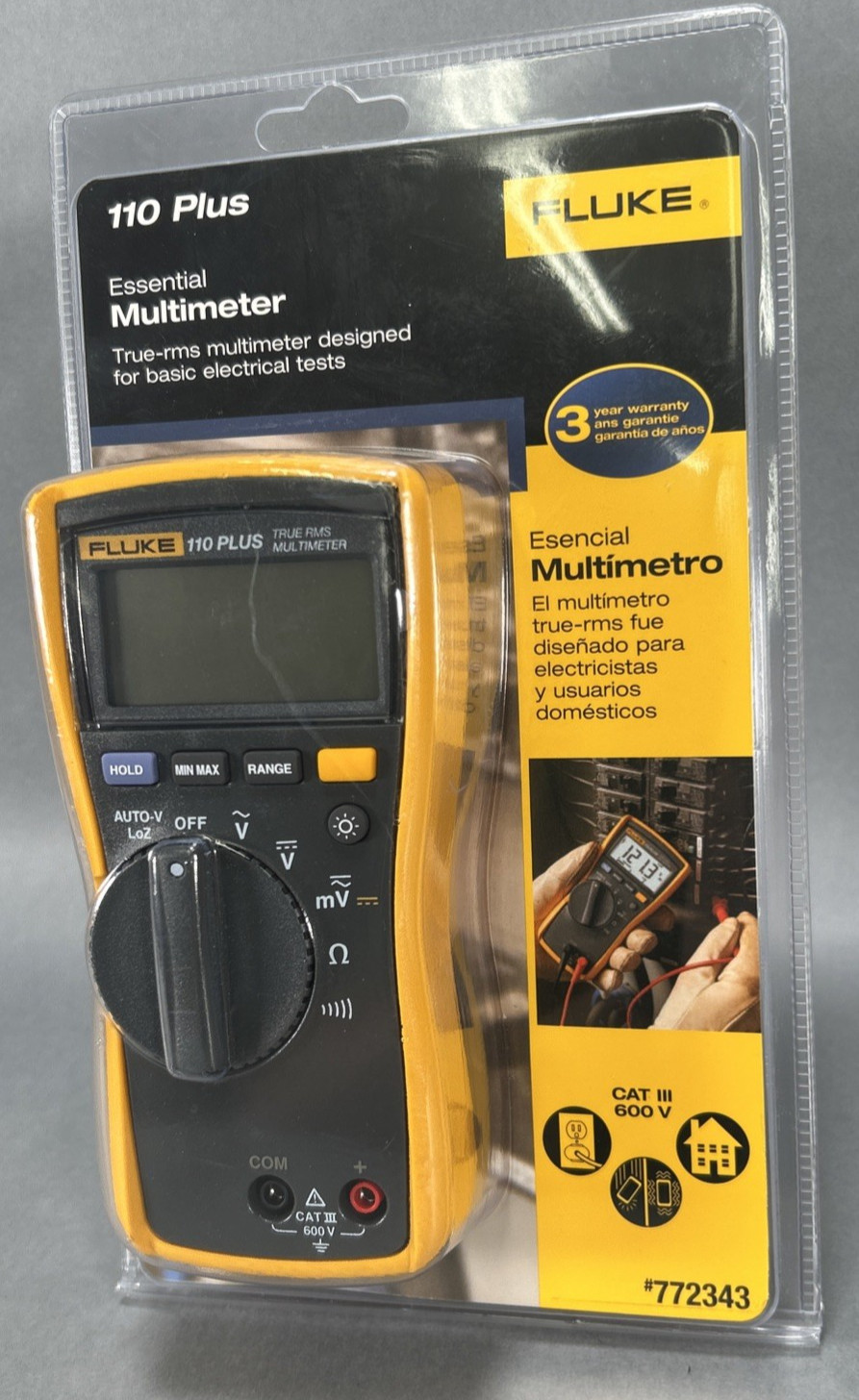 Fluke 110 Plus Electrical True-rms Dig Display Multimeter 10 Amp 600 V NEW