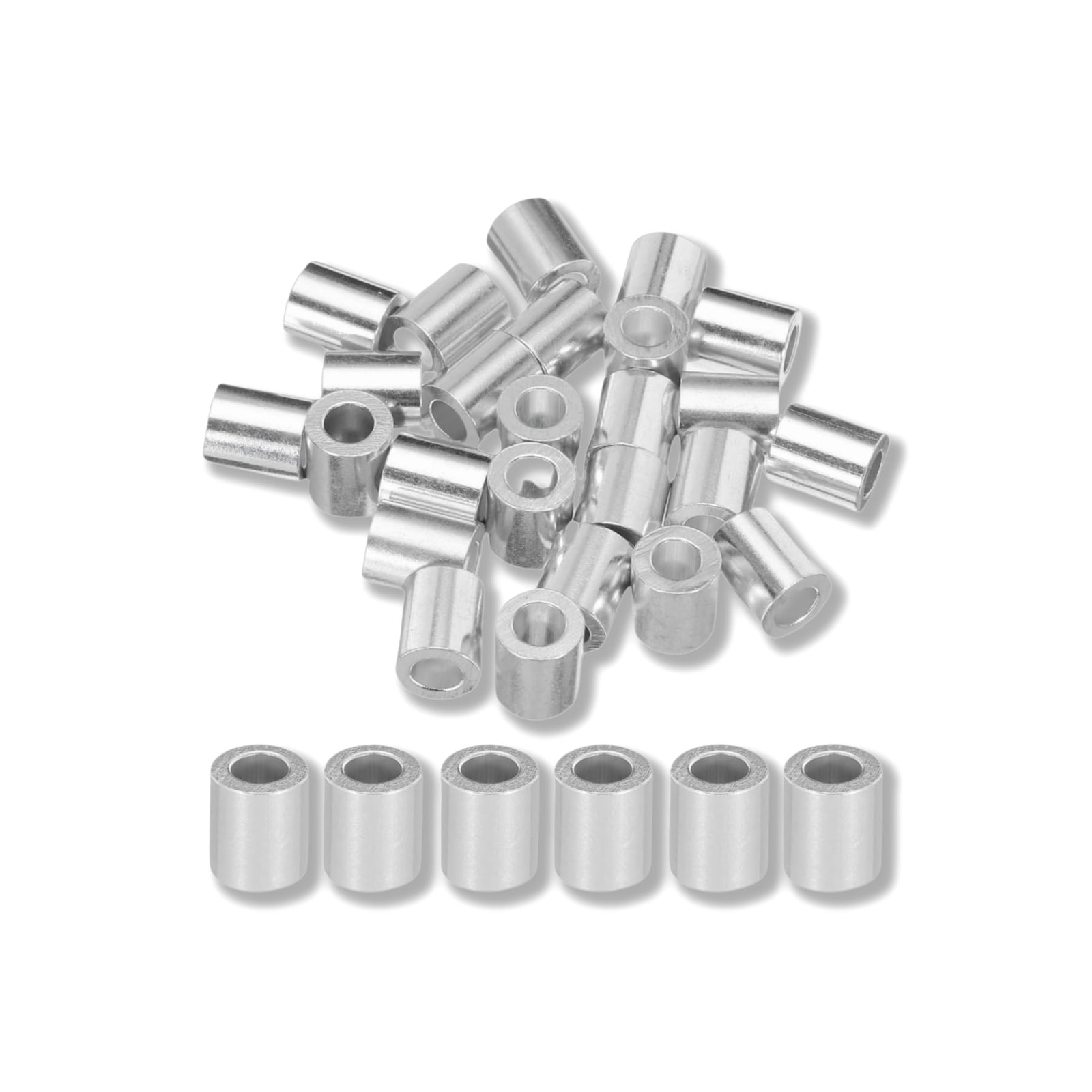 1/8 Inch (3mm) Aluminum Crimping Loop Sleeve 100 Pcs, Cable Ferrule Wire Rope…