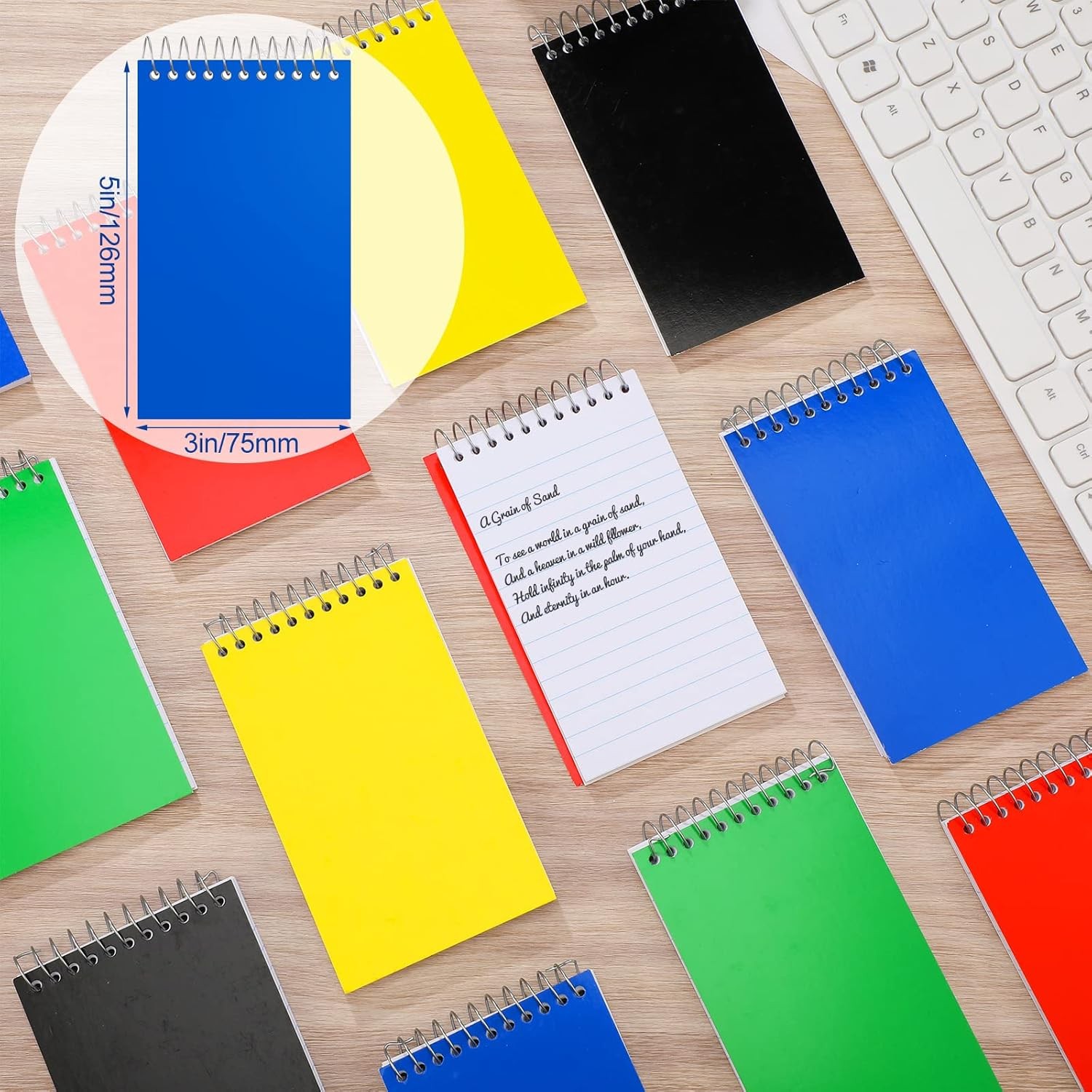 50 Pcs Small Pocket Notebooks 3 x 5 Inch Mini Memo Spiral Notepads Top Bound …