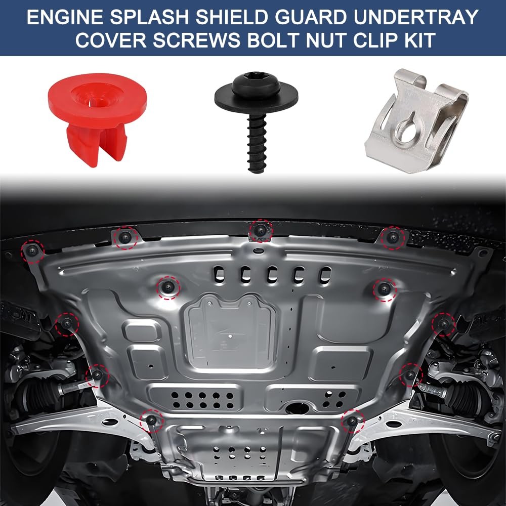 T30 Engine Splash Shield Guard Undertray Cover Screws Kit 30PCS Engine Splash