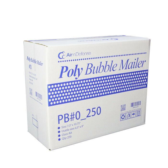 500 #0 6.5×10 Poly Bubble Padded Envelopes Mailers Shipping Bags AirnDefense