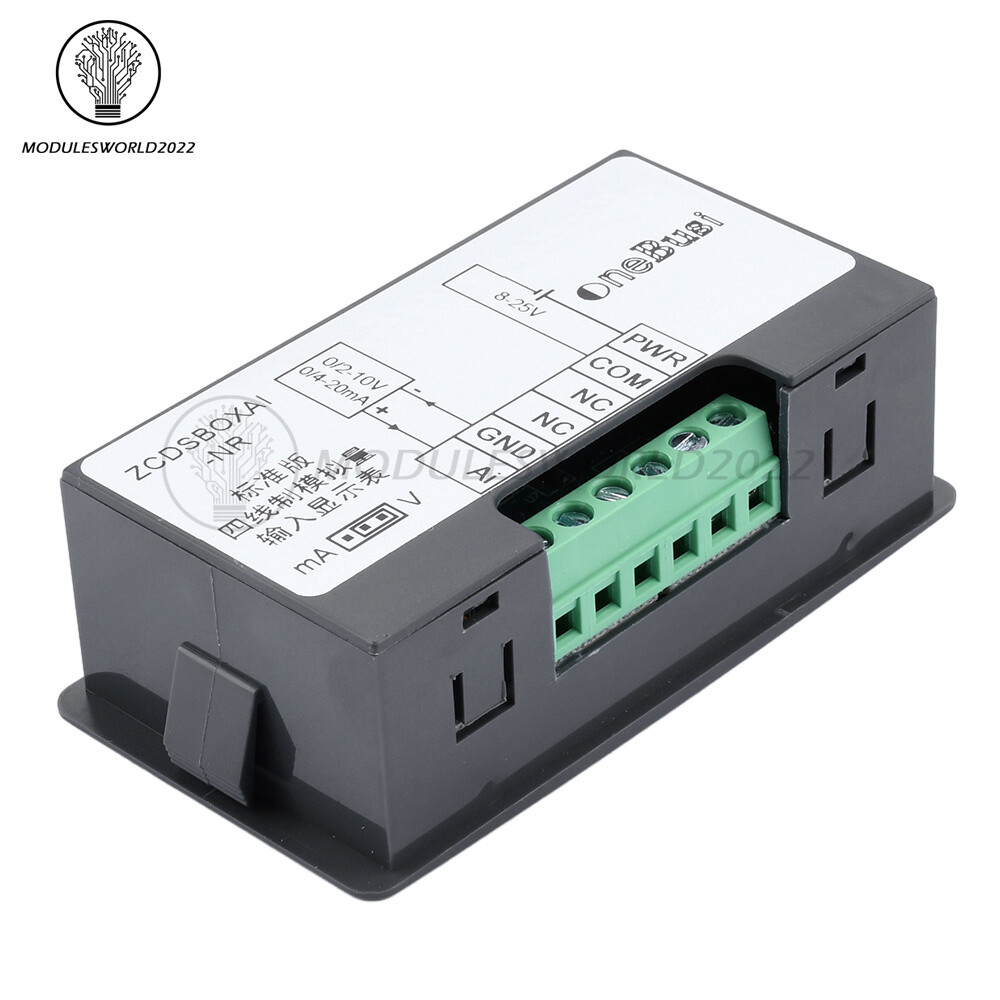 0-10V 0-20mA 2-10V 4-20mA 4-Wire Analog Input (Reception) Display Meter DC 8~25V