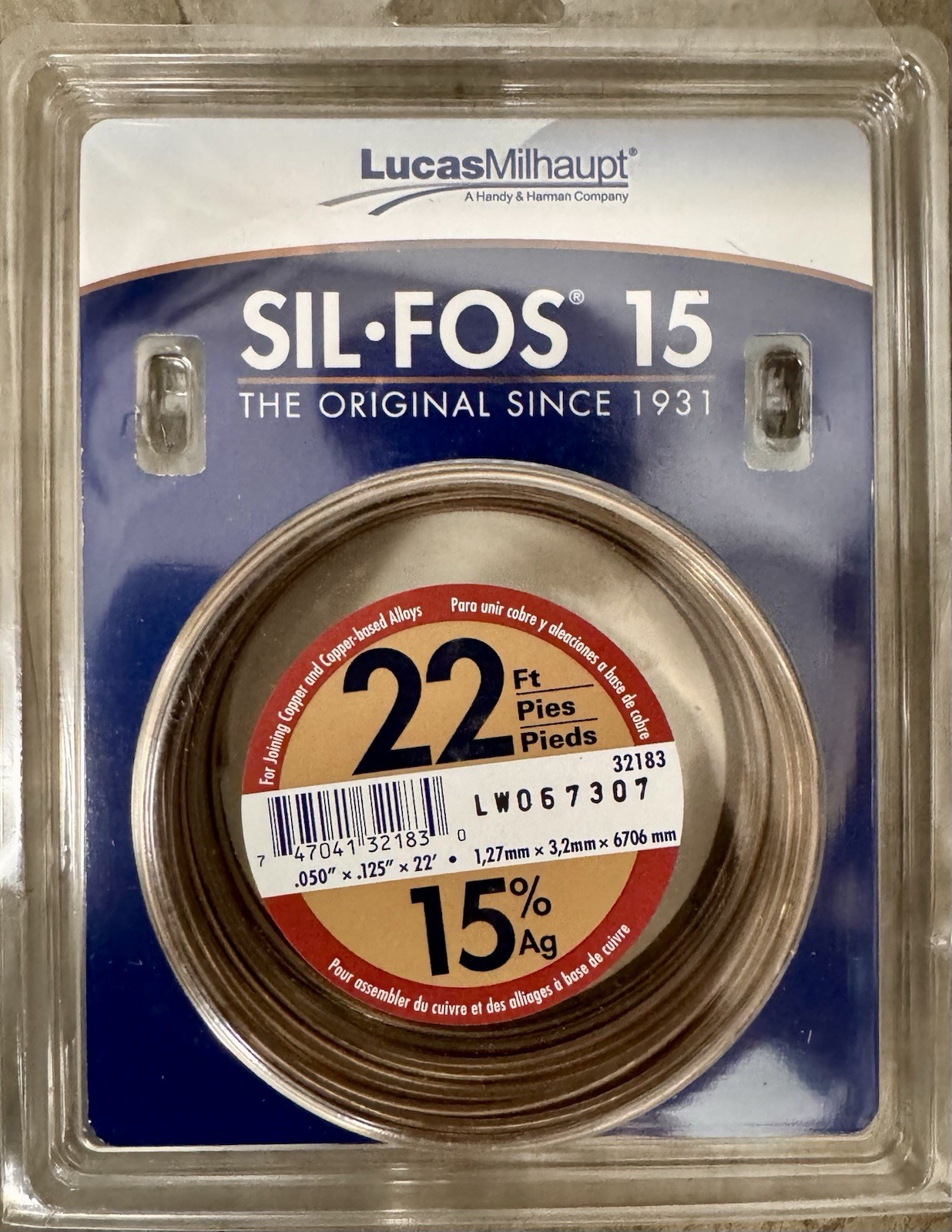 Lucas Milhaupt 32183 sil-fos 15 22ft coil
