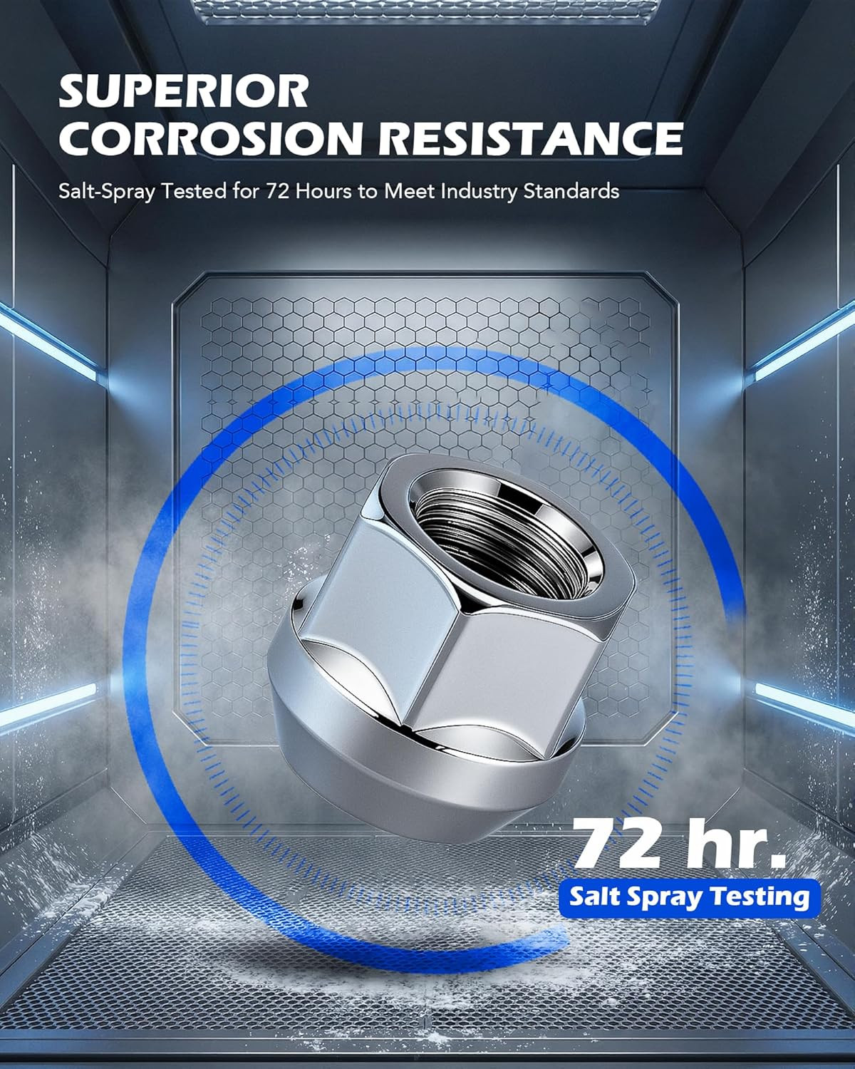 1/2″-20 Open End Lug Nuts, 3/4″ 19Mm Hex 0.84X0.9 In. Chrome Plated Wheel Lug Nu