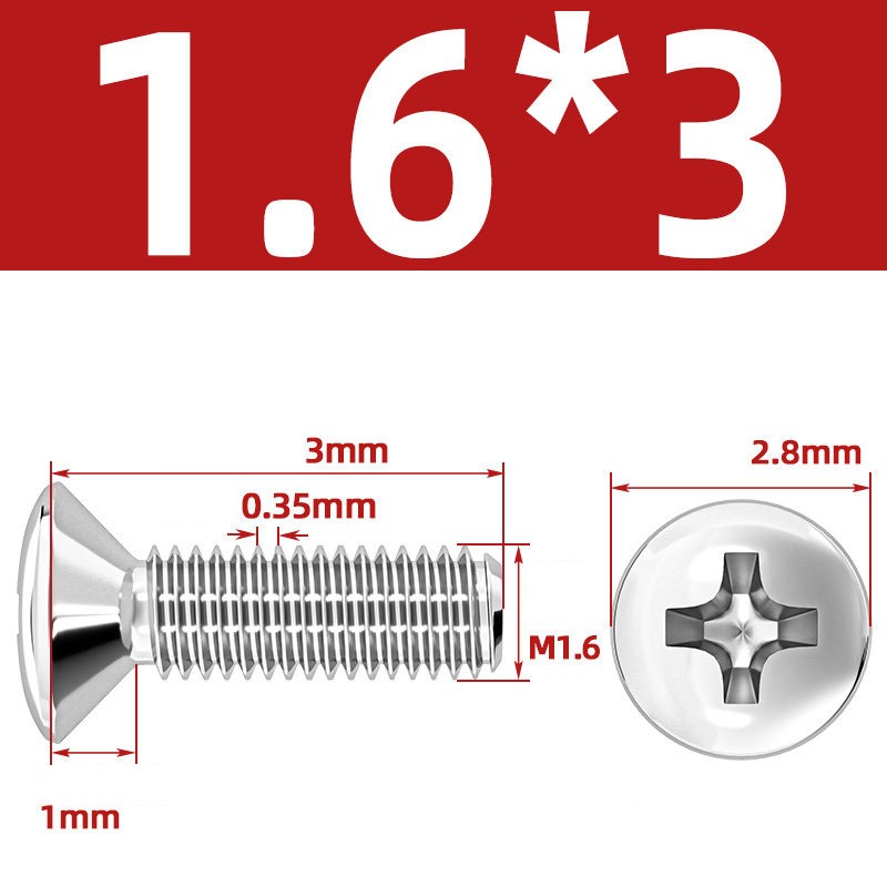 M1.6-M10 Phillips Oval Head Machine Screws Stainless Steel Countersunk All Sizes