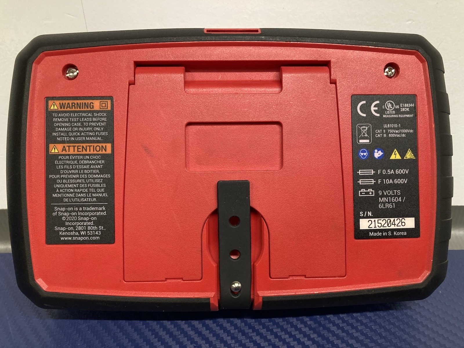 Snap-on EEDM504F Digital Multimeter Basic CAT III True RMS