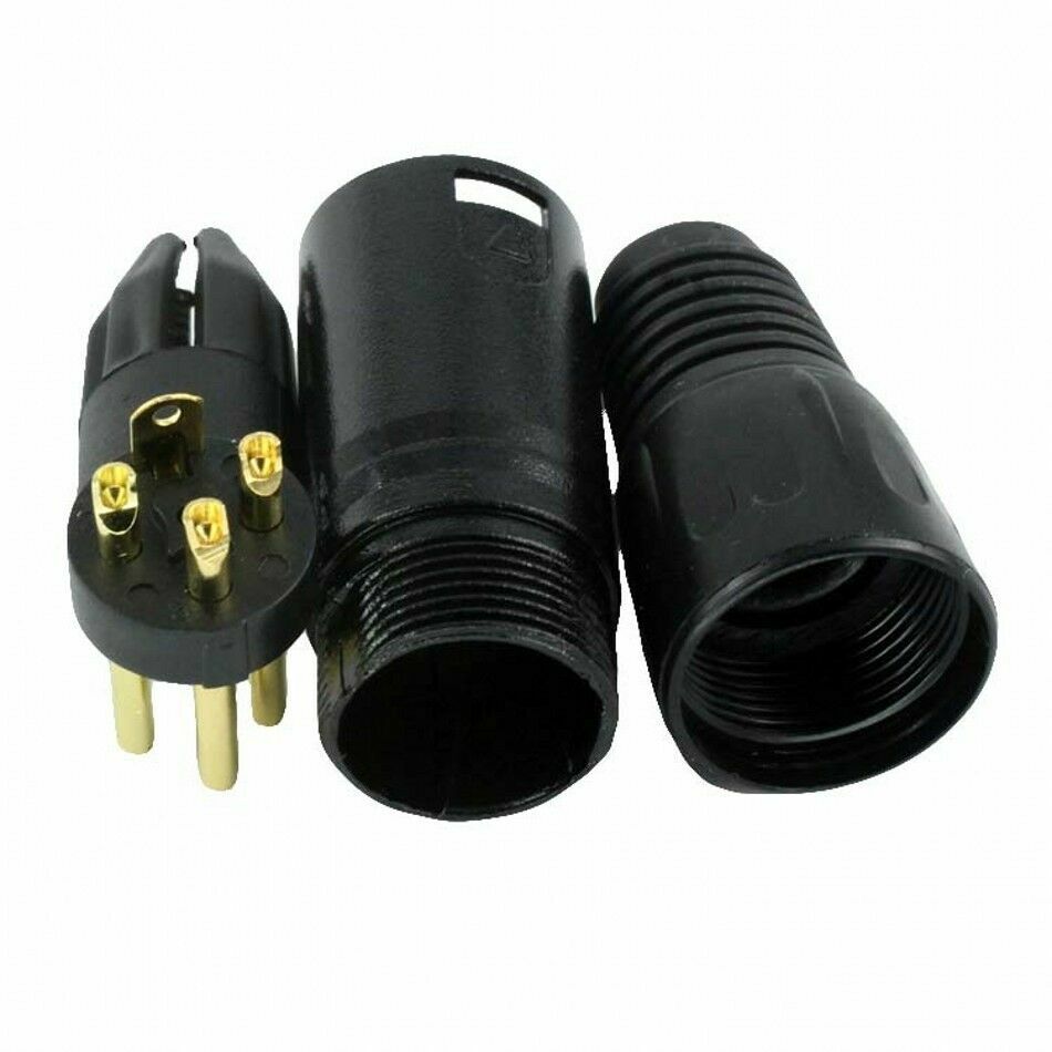 XLR 3/4/5 Pin Male Female Cannon Microphone Audio Connector Balanced Plug Black