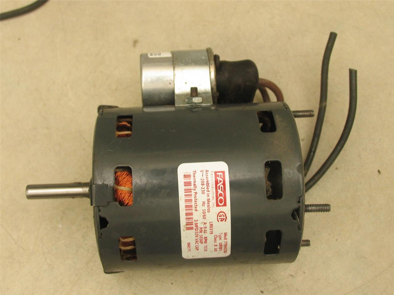 FASCO 5036P Refrigeration Fan Motor 71900284 1550RPM 208/230V 0.45A U90B1
