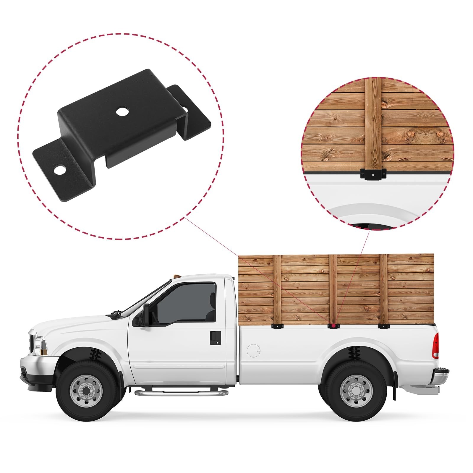 16Pcs Heavy Duty Steel Trailer Pocket Brackets for 2» x 4» Lumber, Flatbed …