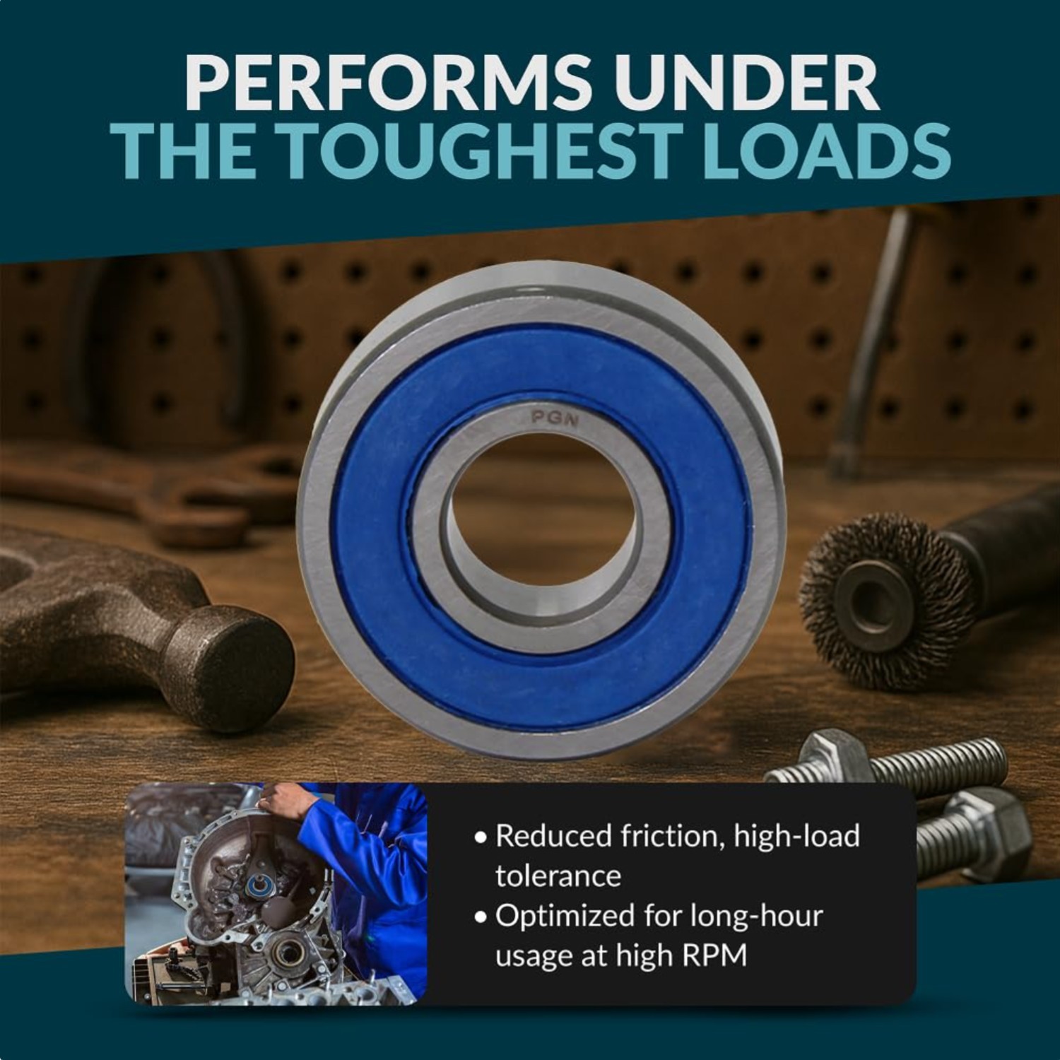 PGN 10 Pack Chrome Steel Sealed Ball Bearings – High RPM & Durability 15x35x11