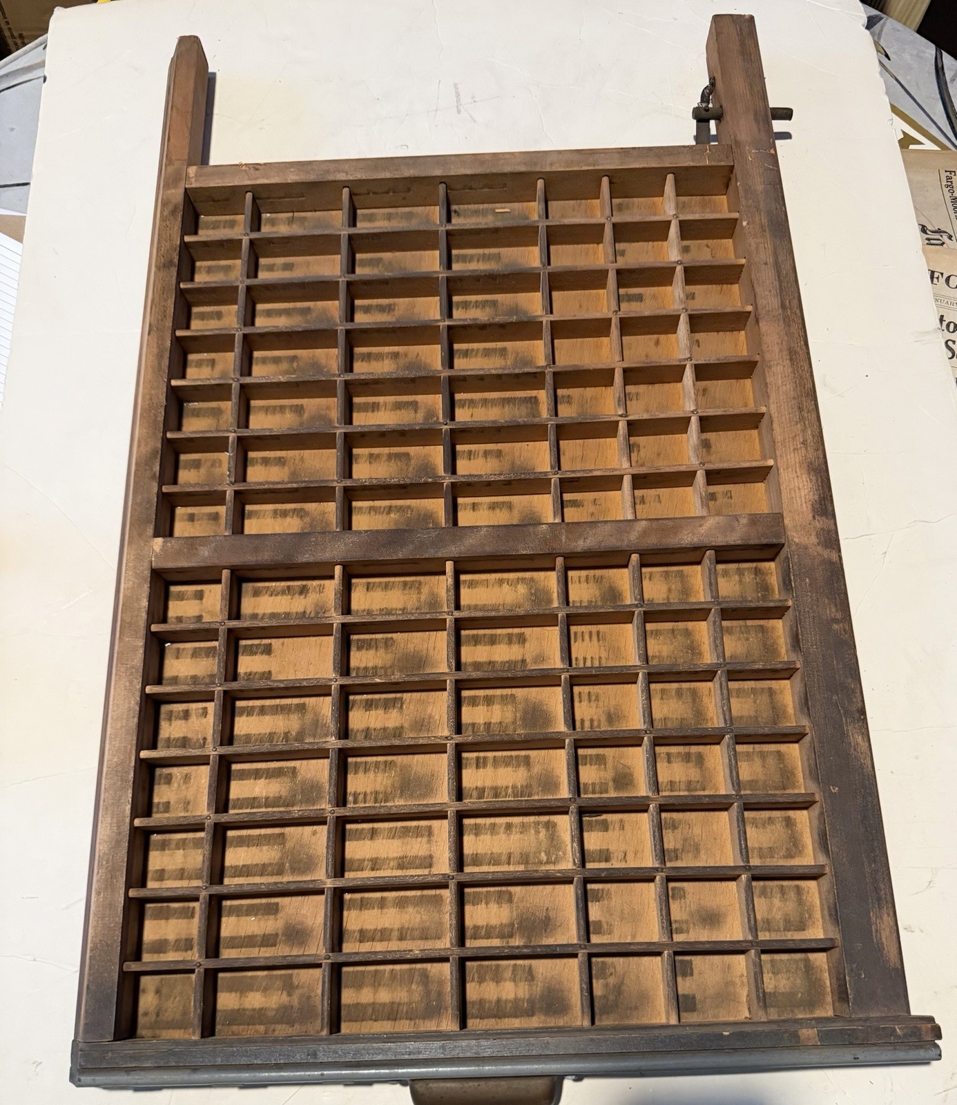 Ludlow Vintage Letterpress Printer Drawer Tray 27 X 16”-98 Spaces