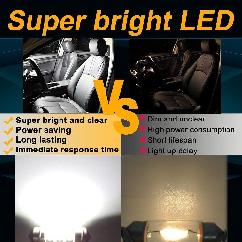 31mm 1.22in Super Bright White LED Festoon Car Lights, DE3021 DE3022 Fit for Int