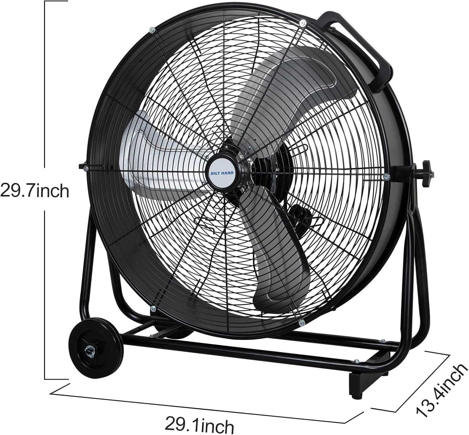 BILT HARD 24″ 8100 CFM Industrial Drum Fan 3 Speed for Garage UL Listed