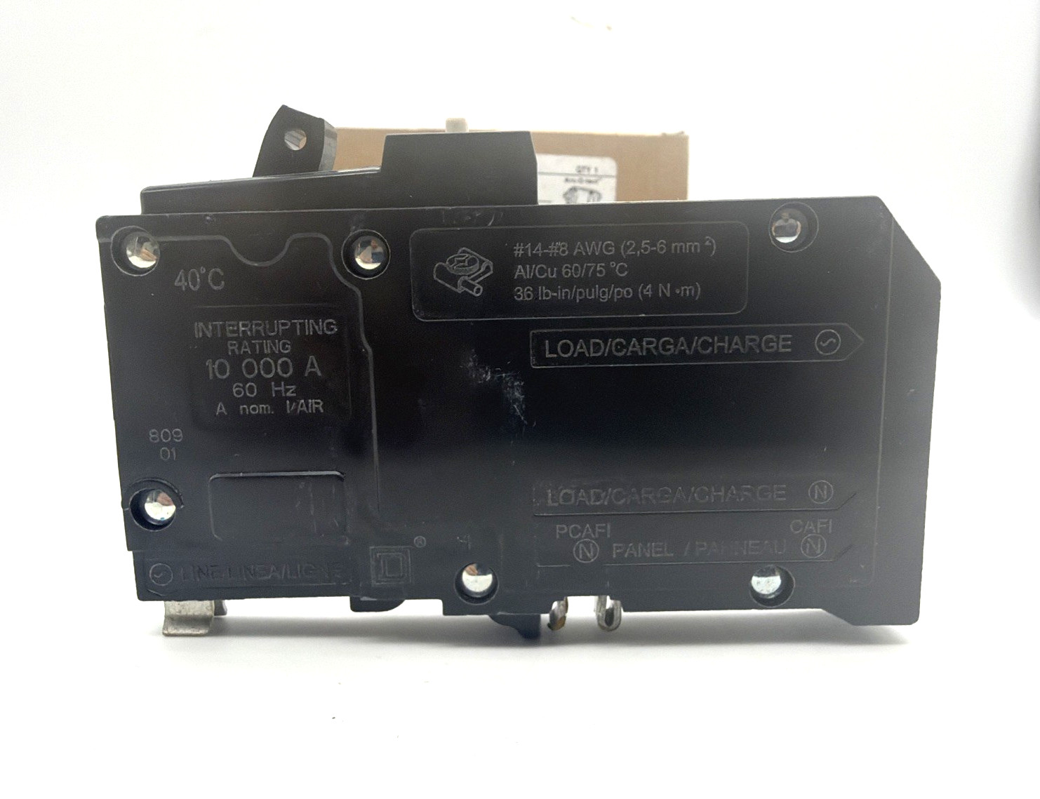 Square D -QO120PCAFI -20A 1-Pole -AFCI -Plug-On Neutral -Circuit Breaker -NEW