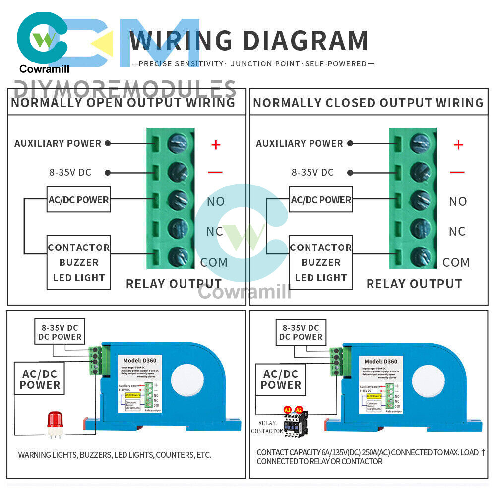 DC Current Sensing Switch Overload Protection Hall Sensor D360-50A D366-300A