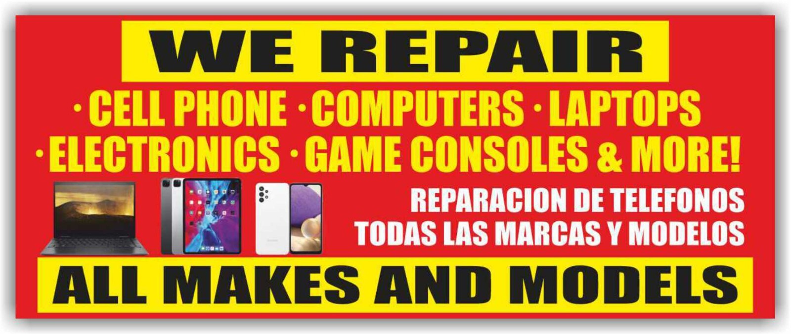 REPAIR CELL PHONE COMPUTER LAPTOP Advertising Banner Vinyl Mesh Sign service fix