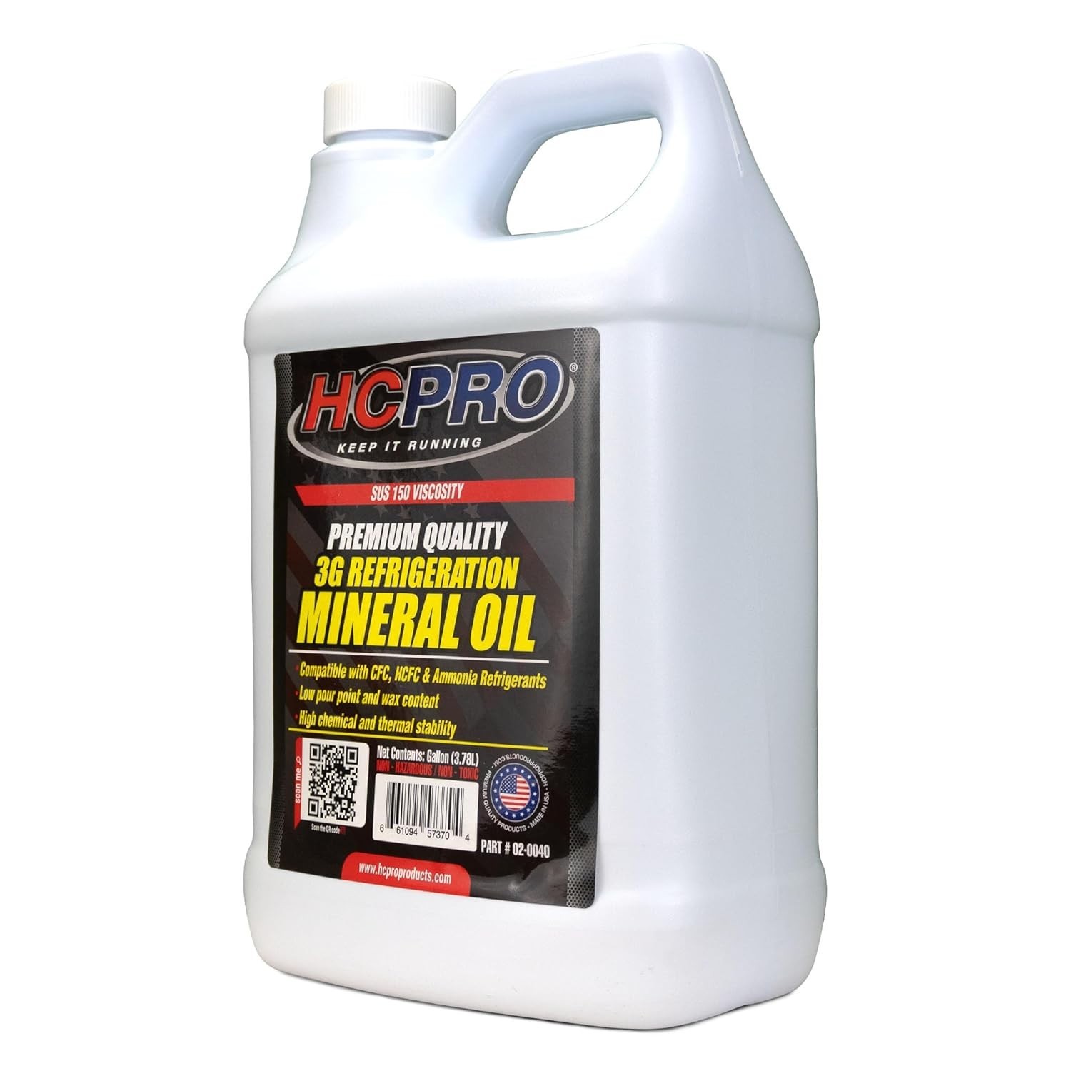 HCPRO 3G Mineral Refrigeration Compressor Oil 1 Gal ISO VG 32 SUS 150 CFC HCFC