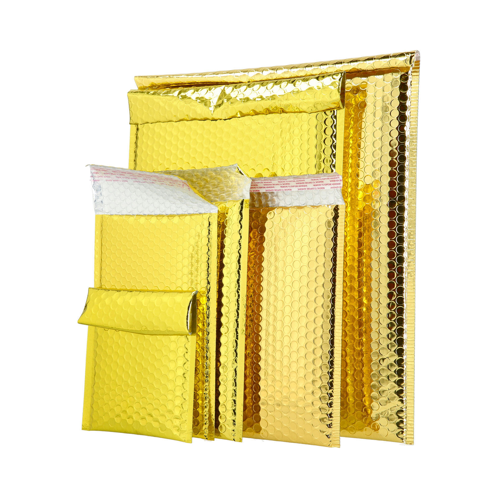 250 Pcs 7.5 x 11 Glamour Metallic Gold Poly Bubble Mailers Padded Envelope