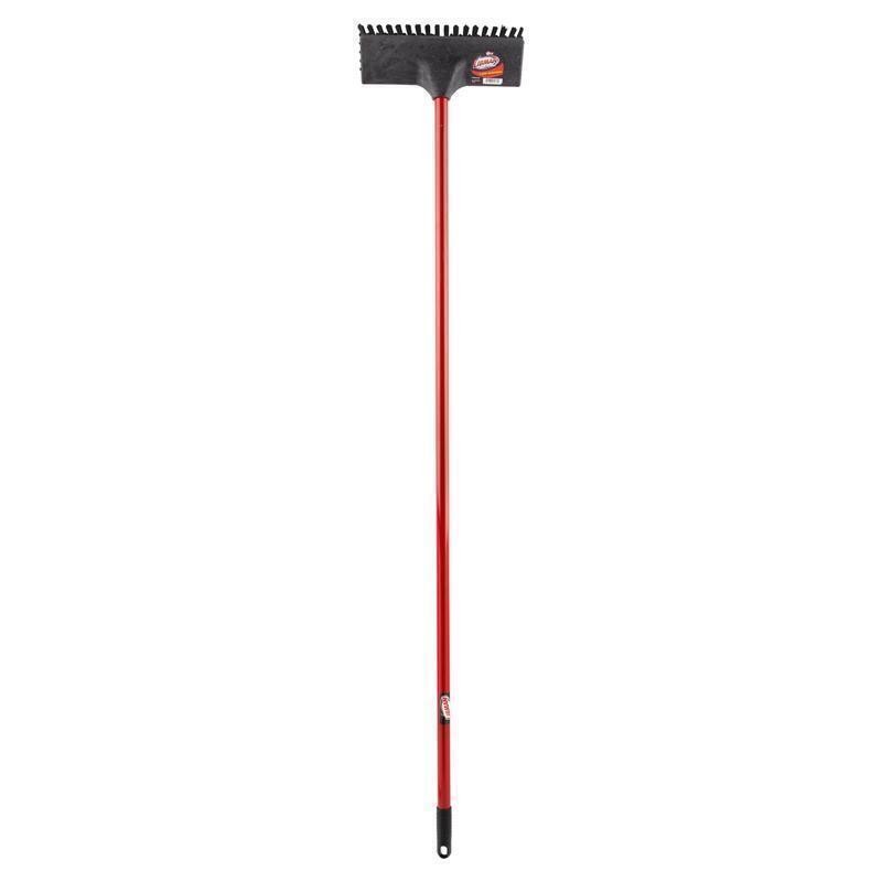 Heavy Duty Floor Scrub Brush Polypropylene Block Steel Handle Multi Surface Use
