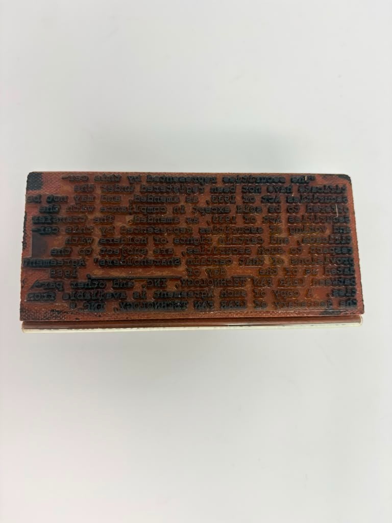 Vintage Wood Handle Rubber Stamp Securities Act of 1933 Stock Certificate Legal