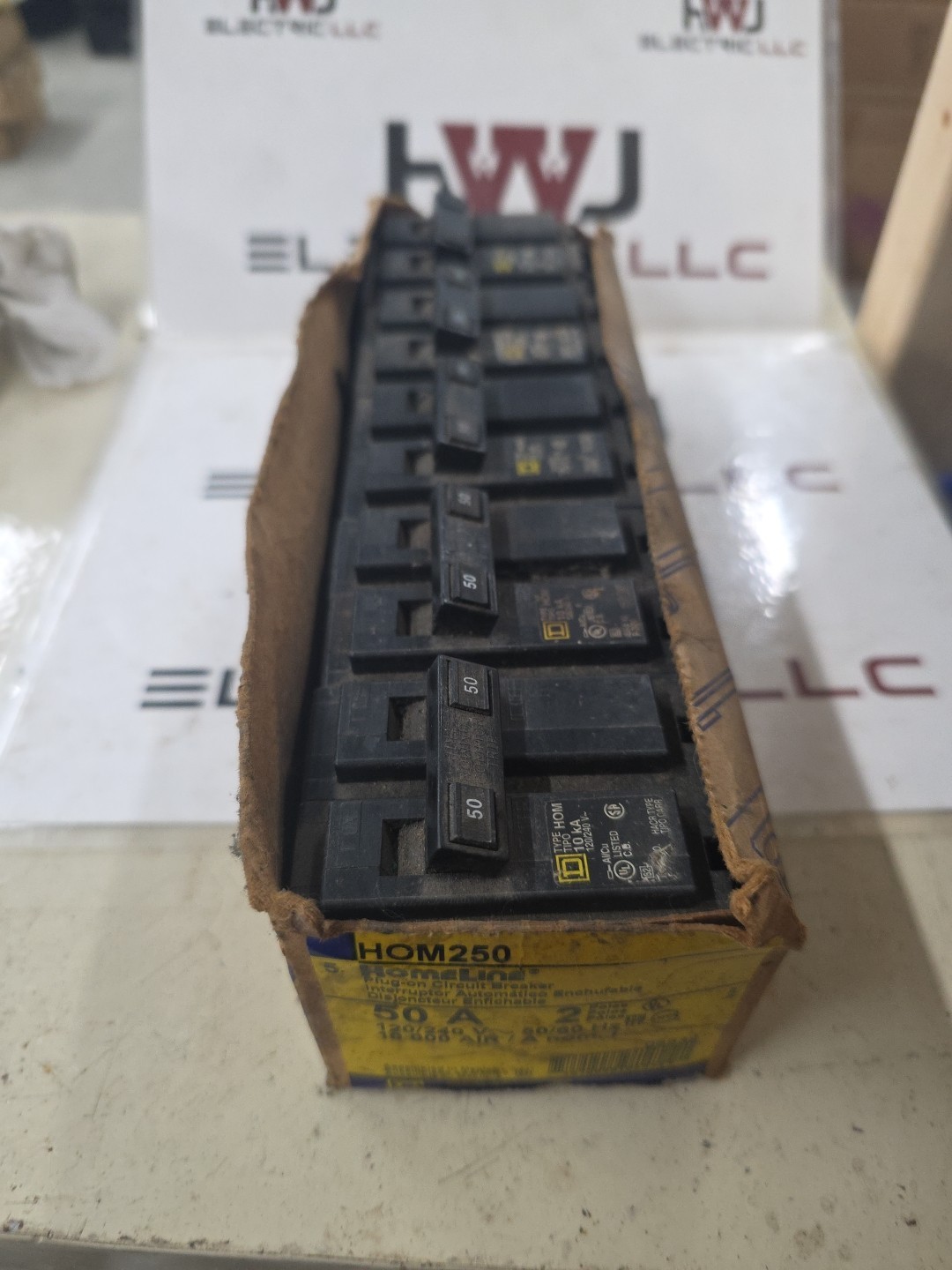 Square D HOM250 (5 PACK) 50A 2P 120/240V LOT OF 5 NEW Circuit Breakers US SELLER