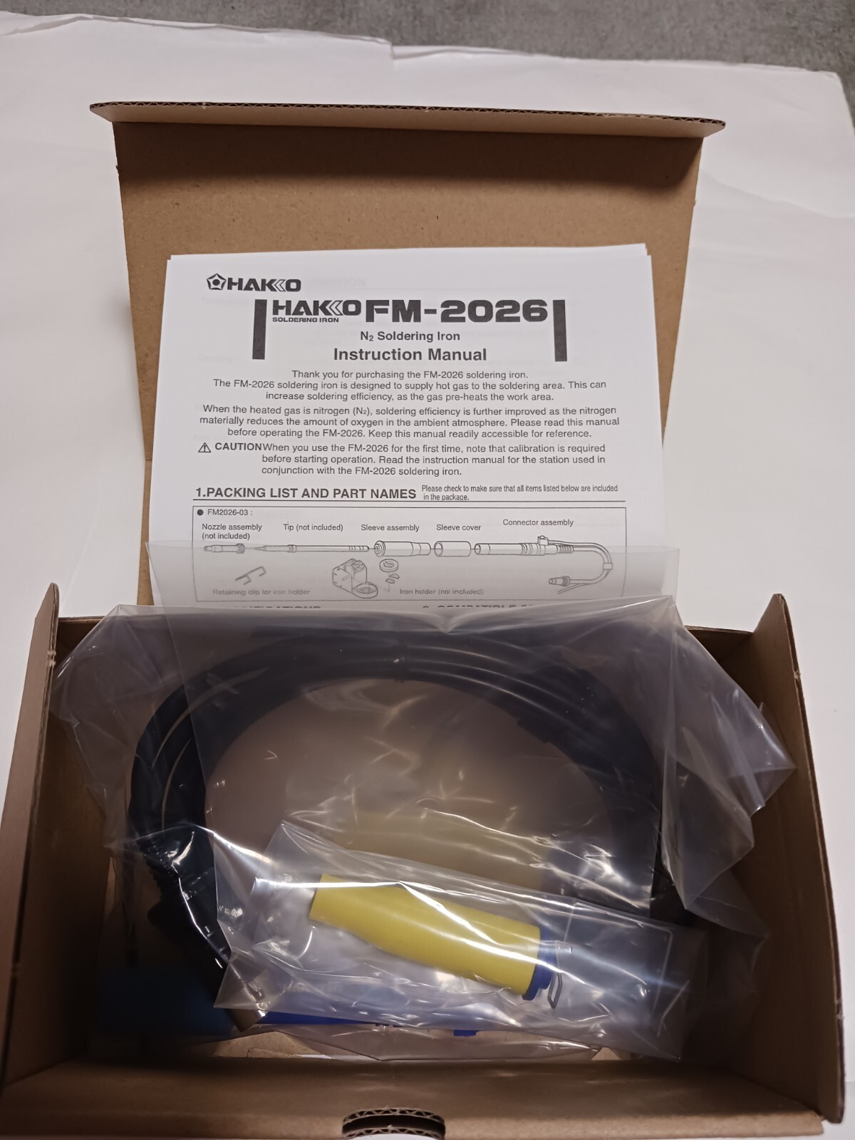 Hakko FM-2026 Nitrogen Soldering Iron, 24V-70W, Model FM2026-03 from Japan