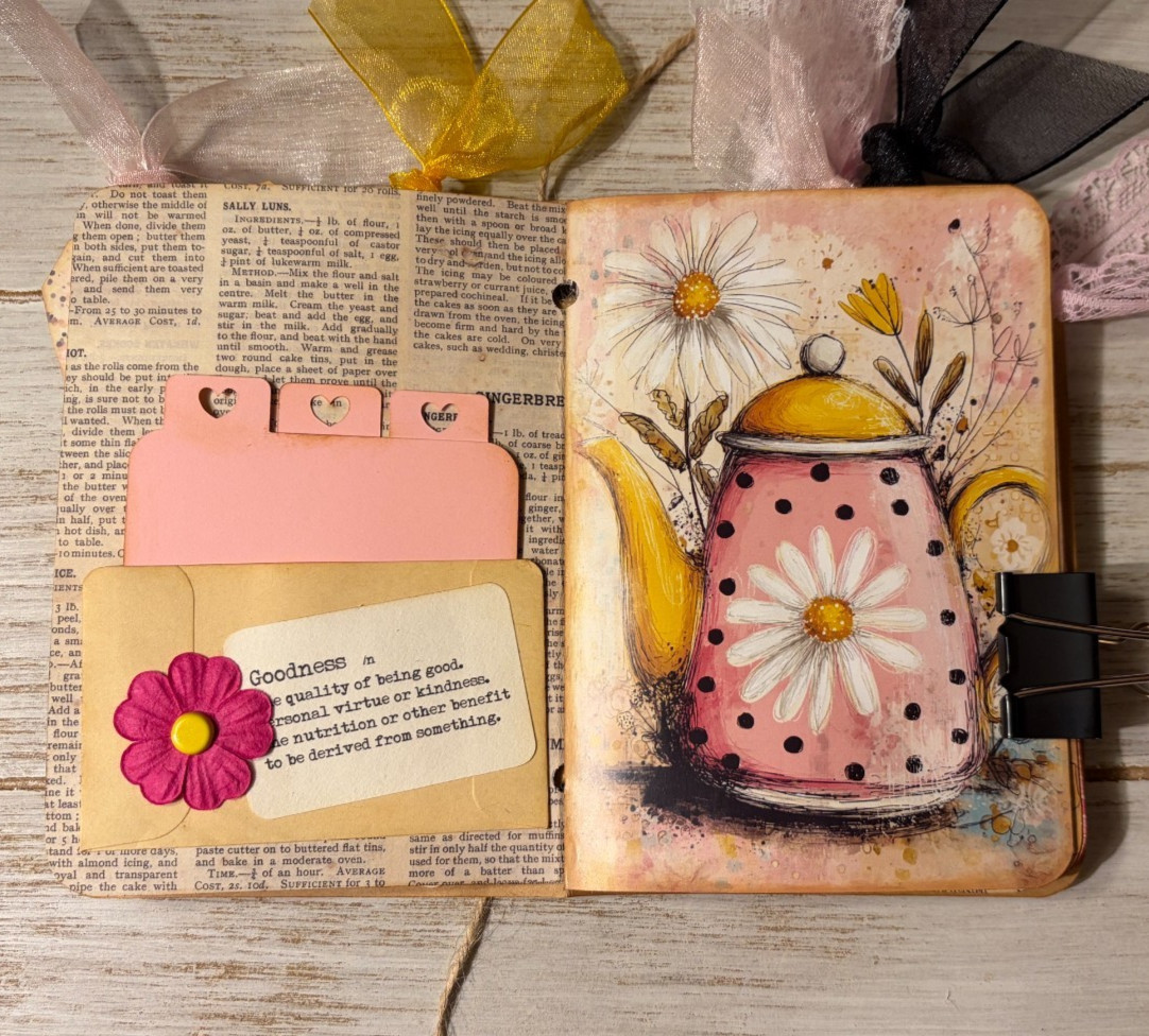 Junk Journal Handmade Booklet Book Vintage «Bees Butterflies» Pocket Ephemera a