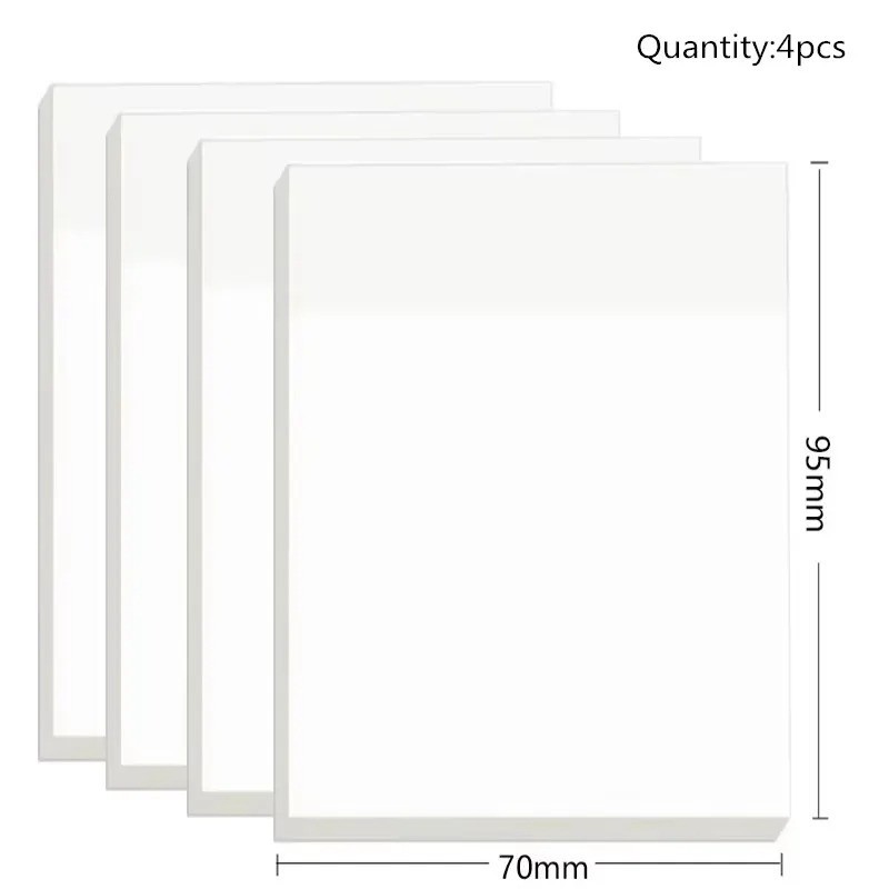50 Sheets Transparent Sticky Notes Waterproof Memo Pad Self Adhesive Notes