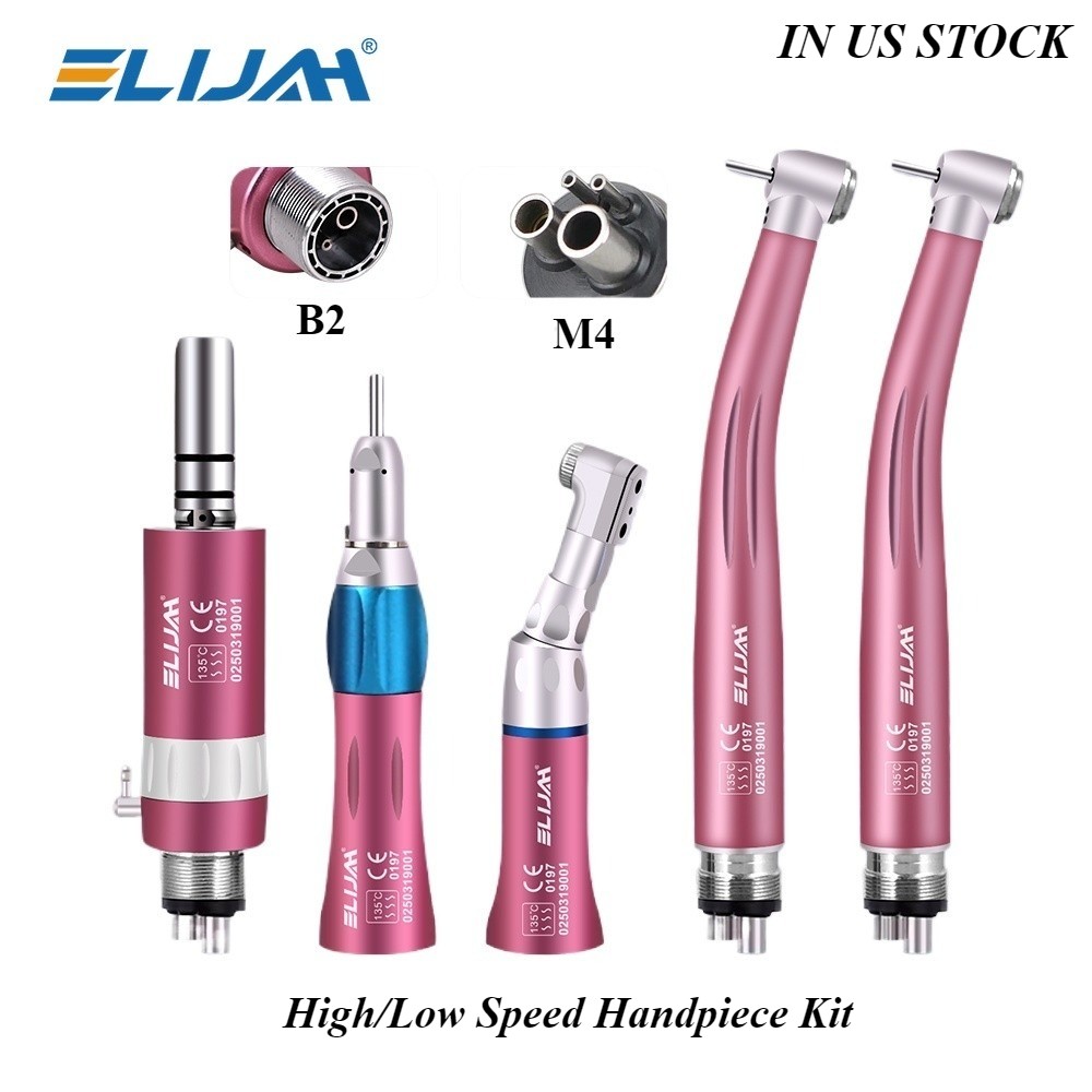 Dental High Speed/Slow Low Speed Handpiece Contra Angle Air Motor Kits 2/4 Holes
