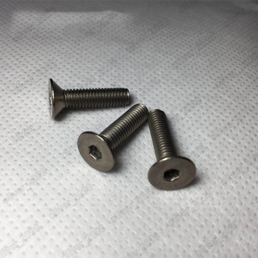 Titanium GR2 Hex Socket Bolt Countersunk Flat Head Screws M2 M2.5 M3 M4 M5 M6 M8
