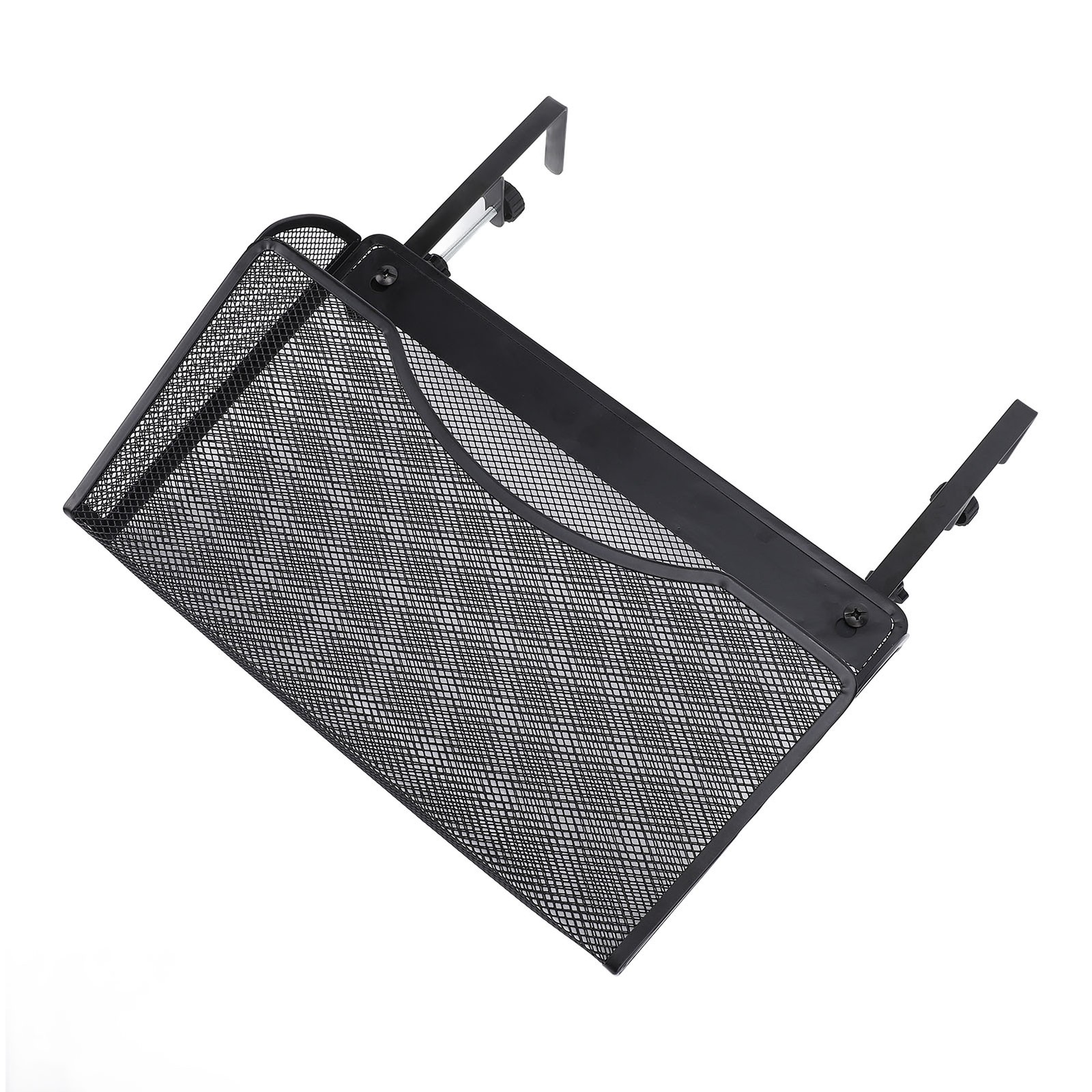 Adjustable Desk Side Storage Organizer Carbon Steel & PP For Office (Black)
