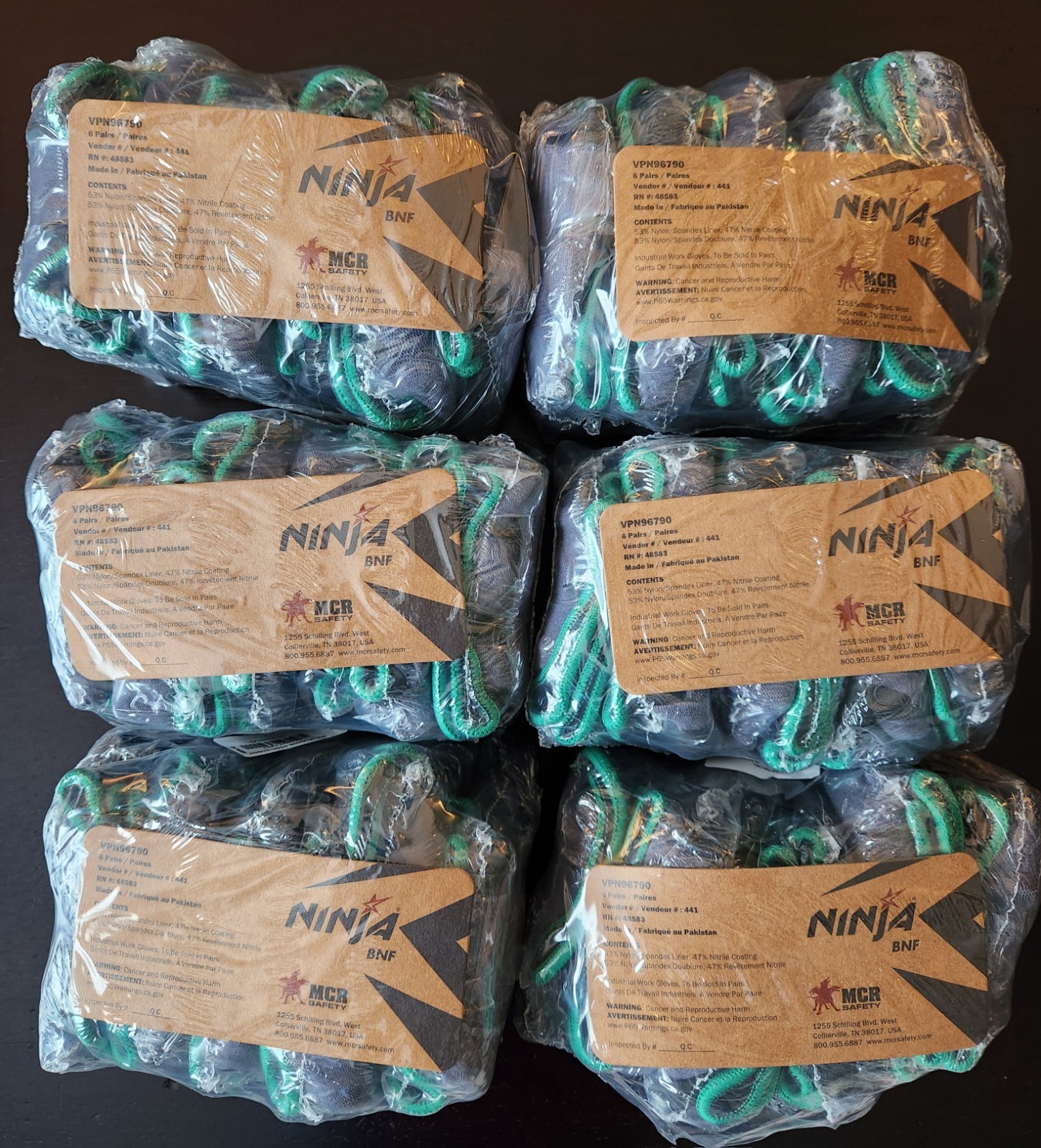 36 Pairs -Size XL MCR Safety Ninja BNF Work Gloves Abrasion Resistant VPN96790XL