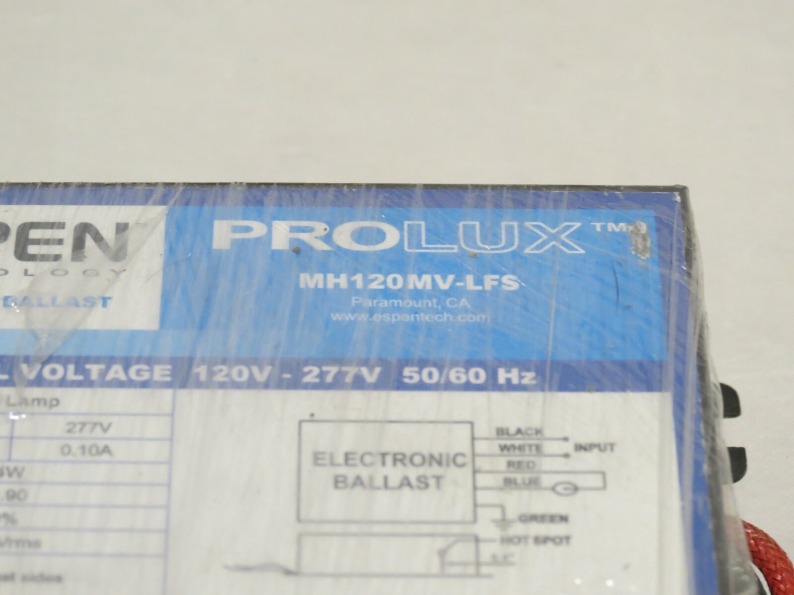 ESPEN PROLUX MH120MV-LFS HID BALLAST ELECTRONIC