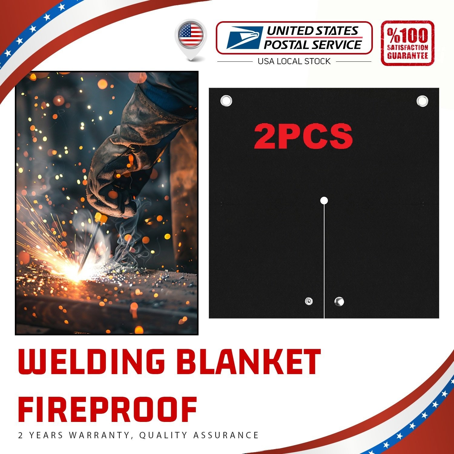 2X Fireproof Welding Pad Blanket Insulation High-Temp Protective Mat 12.2×12.2in