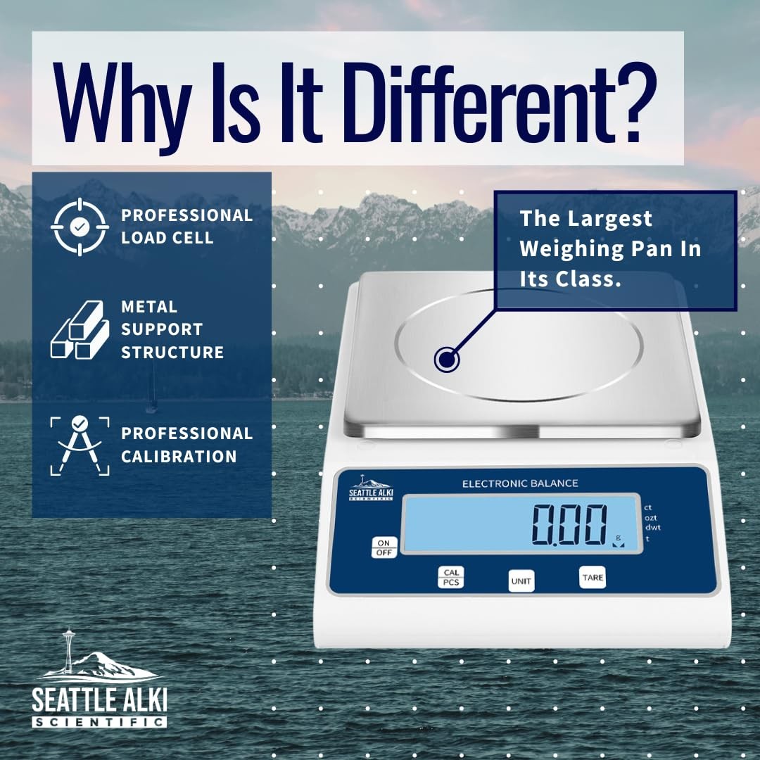 High-Accuracy 2000g x 0.01g Digital Scale for Lab, Business, Jewelry