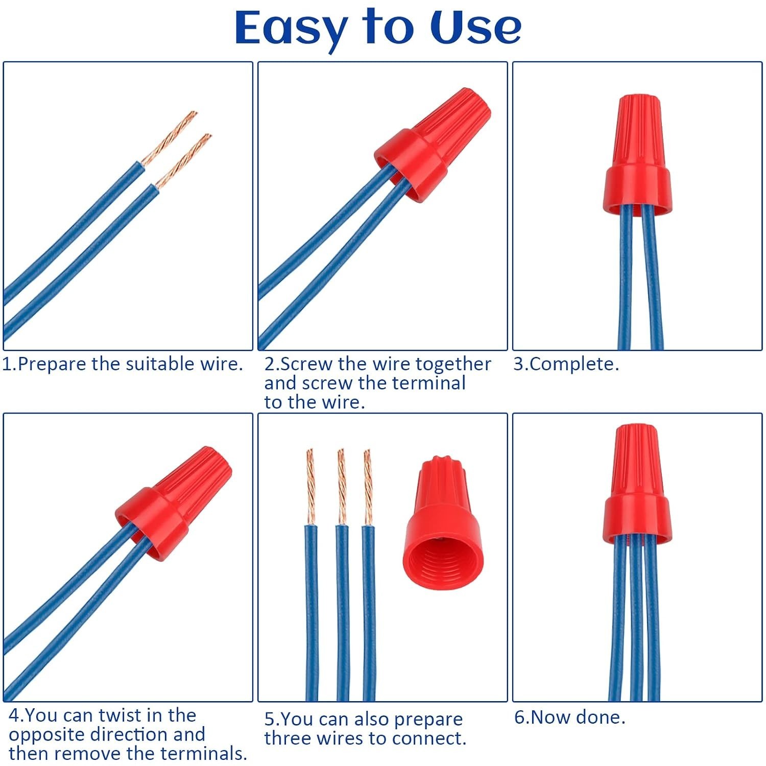 Color-Coded Wire Caps – 180 PCS Nylon Insulated Connectors for DIY Projects