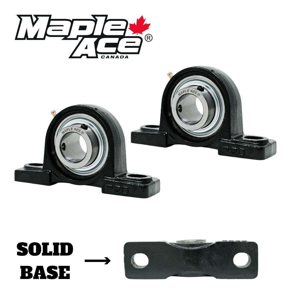 UCP205-14 Pillow Block Bearing 7/8″ Bore, 2-Bolt, 3 Lips Seal, Solid Base (Qty2)