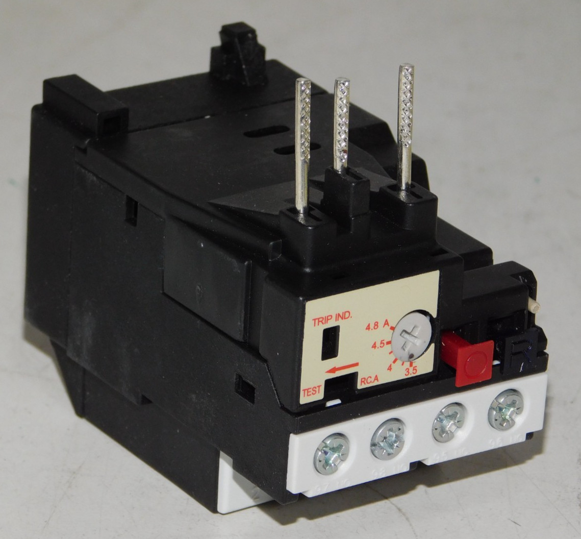 New Advance Controls 135864 ACI RHU-10/1 3 Pole Thermal Overload Relay 3.5-4.8A